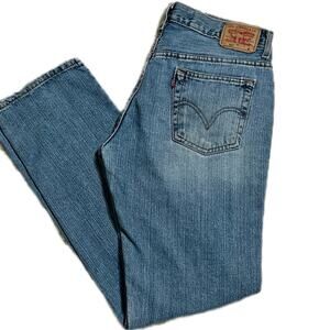 Women's Levi's 505's Nouveau Low, Straight leg SZ8 med wash 100%Cotton 5 pockets